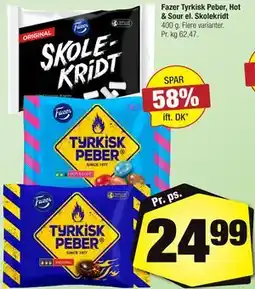 Calle Fazer Tyrkisk Peber, Hot & Sour el. Skolekridt tilbud