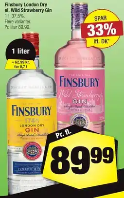 Calle Finsbury London Dry el. Wild Strawberry Gin tilbud