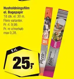 Calle Husholdningsfilm el. Bagepapir tilbud