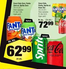 Calle Coca Cola Zero, Fanta Zero el. Sprite Zero tilbud