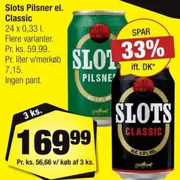 Calle Slots Pilsner el. Classic tilbud