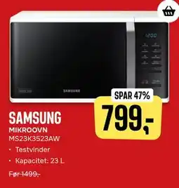 Skousen SAMSUNG MIKROOVN MS23K3523AW tilbud
