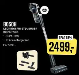 Skousen BOSCH LEDNINGSFRI STØVSUGER BBS931WBA tilbud