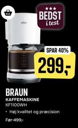Skousen BRAUN KAFFEMASKINE KF1100WH tilbud