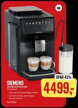 Skousen SIEMENS ESPRESSOMASKINE TP555EM7 tilbud