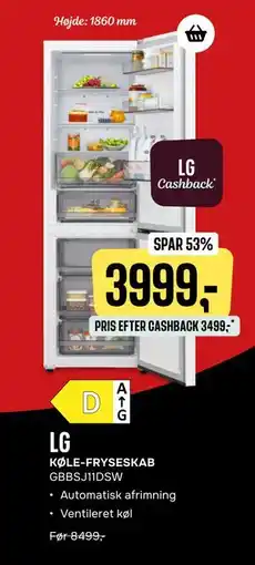 Skousen LG KØLE-FRYSESKAB GBBSJ11DSW tilbud