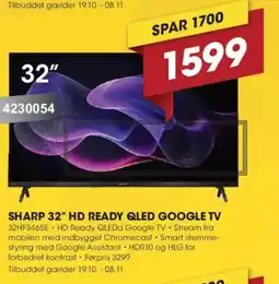 Punkt1 Sharp 32" hd ready qled google tv tilbud