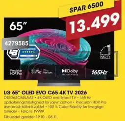 Punkt1 Lg 65" oled evo c65 4k tv 2026 tilbud