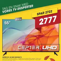 Punkt1 Cepter 55" 4k uhd google tv tilbud