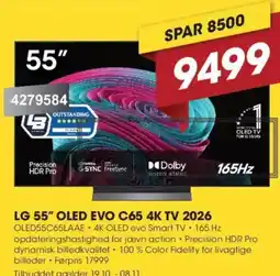 Punkt1 Lg 55" oled evo c65 4k tv 2026 tilbud