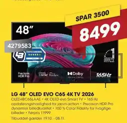 Punkt1 Lg 48" oled evo c65 4k tv 2026 tilbud