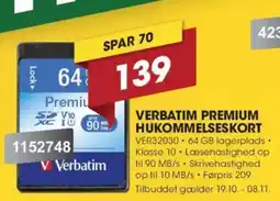 Punkt1 Verbatim premium hukommelseskort tilbud