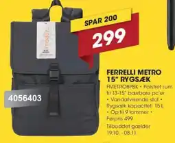 Punkt1 Ferrelli metro 15" rygsæk tilbud