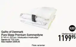 Imerco Quilts of Denmark Pure Sleep Premium Sommerdyne tilbud