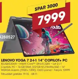 Punkt1 Lenovo yoga 7 2-1-1 14" copilot+ pc tilbud