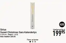 Imerco Sirius Sweet Christmas Sara Kalenderlys tilbud