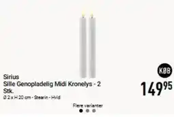 Imerco Sirius Sille Genopladelig Midi Kronelys tilbud