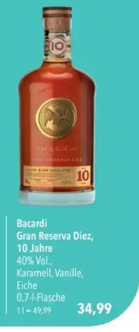 Bacardi Gran Reserva Diez, 10 Jahre