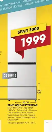 Punkt1 Senz køle-/fryseskab tilbud