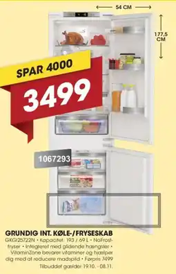 Punkt1 Grundig int. køle-/fryseskab tilbud