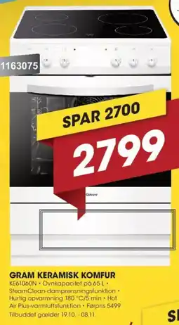 Punkt1 Gram keramisk komfur tilbud