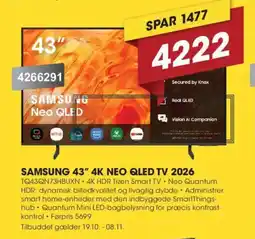 Punkt1 SAMSUNG 43" 4K NEO QLED TV 2026 tilbud