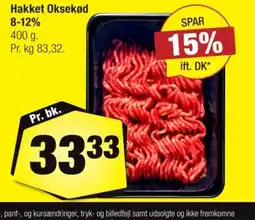 Calle Hakket oksekød 8-12% tilbud
