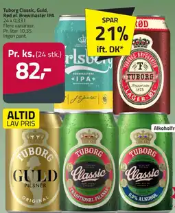 Fleggaard Tuborg Classic, Guld, Rød el. Brewmaster IPA tilbud