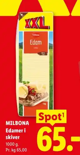 Lidl Milbona Edamer i skiver tilbud
