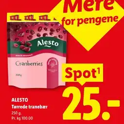 Lidl Alesto Tørrede tranebær tilbud