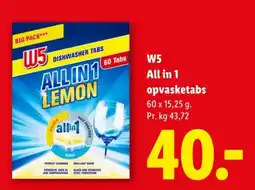 Lidl W5 All in 1 opvasketabs tilbud