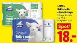 Lidl Lambi kitchen roll or toilet paper tilbud