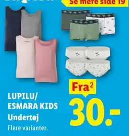 Lidl Lupilu/ Esmara Kids Undertøj tilbud