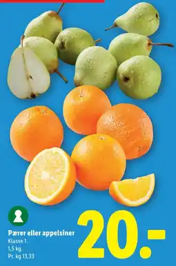 Lidl Pærer eller appelsiner tilbud