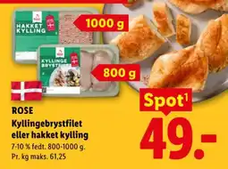 Lidl Rose Kyllingebrystfilet eller hakket kylling tilbud