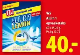 Lidl W5 All in 1 opvasketabs tilbud