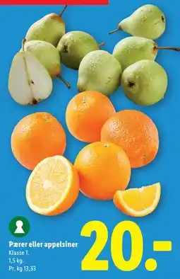 Lidl Pærer eller appelsiner tilbud