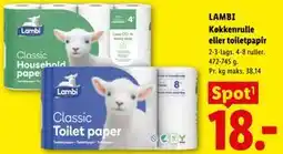 Lidl LAMBI Køkkenrulle eller toiletpapir tilbud
