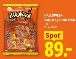 Lidl HALLOWEEN Bolsjer og slikkepinde tilbud