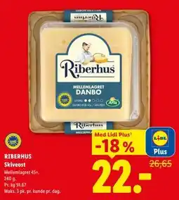 Lidl RIBERHUS Skiveost, App-pris tilbud