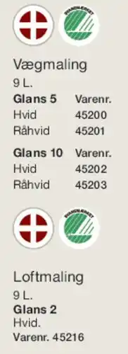 Harald Nyborg Vægmaling / Loftmaling (flere størrelser og glansgrader) tilbud