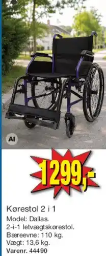 Harald Nyborg Kørestol 2 i 1 tilbud