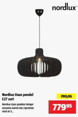 Bauhaus Nordlux Hazo pendel E27 sort tilbud