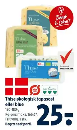 Coop 365 Thise økologisk tapasost eller blue tilbud