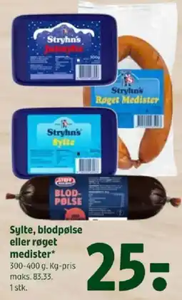 Coop 365 Stryhn's sylte, blodpølse eller røget medister tilbud