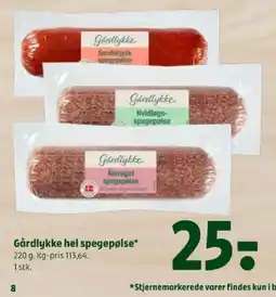 Coop 365 Gårdlykke hel spegepølse tilbud