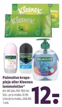 Coop 365 Palmolive kropspleje eller Kleenex lommeletter tilbud