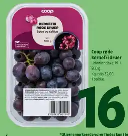 Coop 365 Coop røde kernefridruer tilbud
