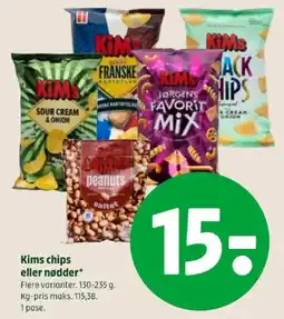 Coop 365 Kims chips eller nødder tilbud