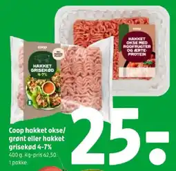 Coop 365 Coop hakket okse/grønt eller hakket grisekød tilbud
